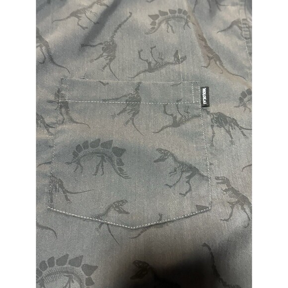Molokai Surf Co. Men's Dinosaur Print Button Up Short Sleeve Shirt Size 2XL - Picture 5 of 8